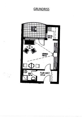 Schöne, geräumige ein Zimmer Wohnung mit Balkon in Markgröningen