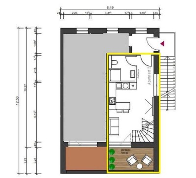 Sehr schöne zwei Zimmer Maisonnettewohnung in Rottenburg-Dettingen