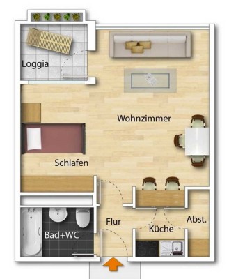 Geschmackvolle 1,5-Raum-Wohnung in Ludwigsburg