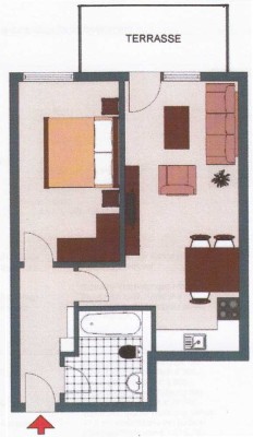 2-Zimmer Wohnung mit Terasse in Durmersheim/Würmersheim