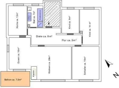 Freundliche und gepflegte 3,5-Raum-Wohnung mit Balkon und Einbauküche in Linsengericht
