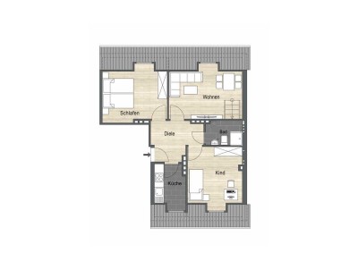 3-Zimmer-Eigentumswohnung in zentraler Lage.