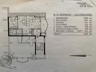 Schöne 2-Raum-Dachgeschosswohnung mit Balkon und Einbauküche in Gummersbach
