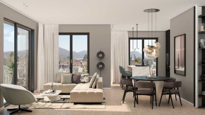 Seltenes Wohnglück im Villenviertel: EH-40 Neubau, 4-Zimmer, 2 Bäder und 2 Terrassen - in Rheinnähe