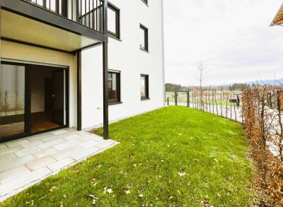 Moderne Gartenwohnung – Wohnen mit Blick zur Kampenwand