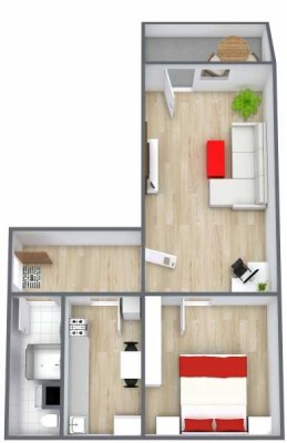 Sanierte 2-Raum-Wohnung