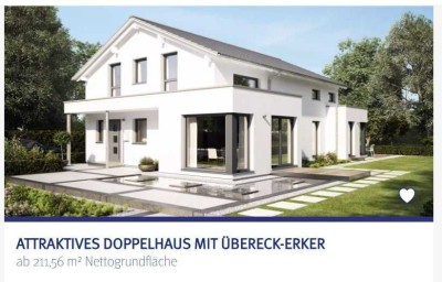 Attraktives Doppelhaus mit Übereck-Erker - Inklusive Grundstück, Festpreisgarantie & KfW-Förderu