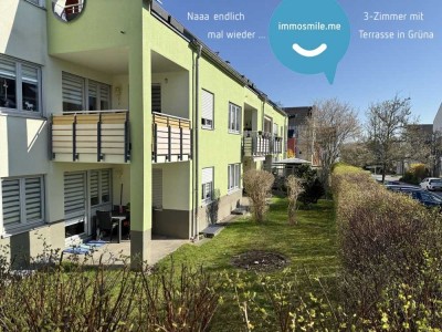 3-Raum-Erdgeschoss Wohnung • Aussenterrasse • Grüna • Tiefgarage • modernes Laminat • beliebte Lage