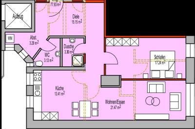 Neue renovierte stillvolle 2 Zimmer Wohnung - Zentral gelegen