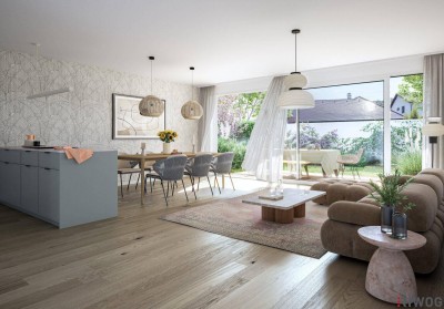 ERSTBEZUG IM ZENTRUM | Exklusives Townhouse Nähe Stadtplatz | Südwestseitiger Eigengarten | Sole-Wasser-Wärmepumpe | 2 TG-Stellplätze