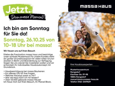 Nur am Sonntag: Erleben Sie Ihren massa Moment in Rangsdorf - der erste Schritt zu Ihrem Traumhaus!