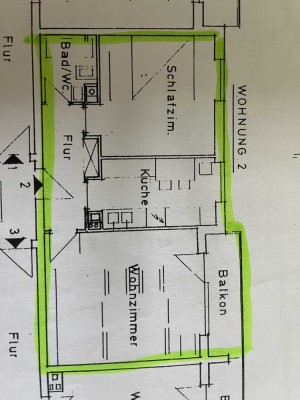 Gepflegte 2-Zimmer-Hochparterre-Wohnung mit Balkon und Einbauküche in Eching