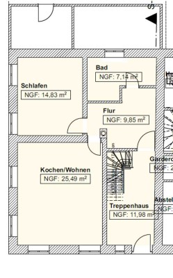 Schöne und vollständig renovierte 2-Zimmer-Erdgeschosswohnung in Huglfing
