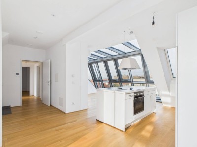 Exklusive klimatisierte Dachterrassenwohnung | Top-Ausstattung | Direkte U3-Anbindung Enkplatz | Privater Liftzugang | Garagen-Stellplatz &amp; Kellerabteil inklusive!