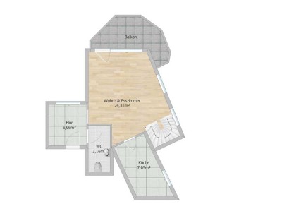 Einzigartige, helle Maisonette-Wohnung mit zusätzlicher Nutzfläche, inkl. TG-Stellplatz