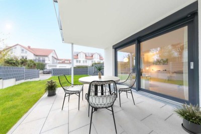 Neubau - 2 Zimmer Wohnung mit Küche, Terrasse und Gartenanteil - Idyllisch, modern, gut angebunden