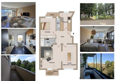 Wohnen am Kittelbach in Düsseltal - Top geschnittene Altbauwhg. mit 2 Balkonen und Gäste-WC, Aufzug