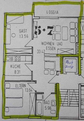 Schöne 3-Zimmer-Wohnung mit Balkon, EBK und Fahrstuhl in Bensheim-Auerbach