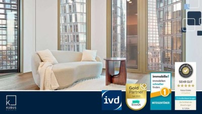 FOUR Frankfurt - Luxuriöse, möblierte 2 Zi-Wohnung mit moderner EBK, Bett, Couch, Schrank