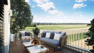 Sofortbezug, großzügige neue 2 Zimmer mit 14m² Loggia, Ruhelage und Schneebergblick, Vösendorf