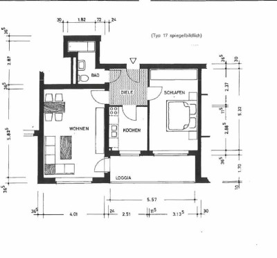 Frisch sanierte 2‑Zimmer‑Wohnung mit EBK