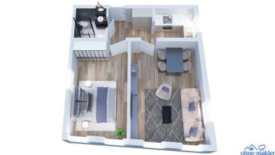 Wohnen in der historischen Altstadt Blaubeuren! Ideal geschnittene 2-Zimmer-Wohnung im 1. OG (44 m²)