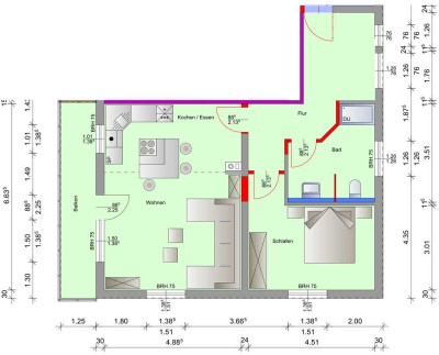 Schöne Attraktive 2-Zimmer-DG-Wohnung mit Balkon und super Aussicht in Waldbrunn (Westerwald)