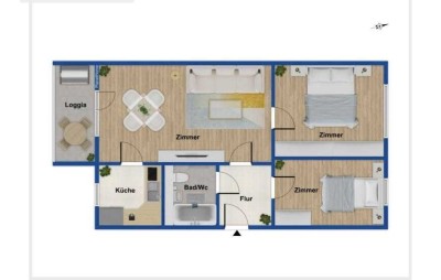 Geschmackvolle 3-Zimmer-Erdgeschosswohnung mit EBK in Berlin Hellersdorf