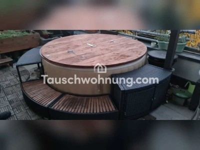 Tauschwohnung: Schöne Dachtterasse voll möbliert