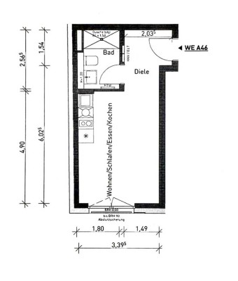 1-Zimmer-Wohnung mit Einbauküche im Neubau