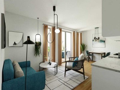 Weißensee: Berliner Allee: ERSTBEZUG im NEUBAU per SOFORT : 1,5-Zi- EG- Whg. mit TERRASSE