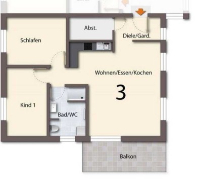 Erstbezug nach Sanierung: freundliche 3-Zimmer-Wohnung mit Einbauküche und Balkon in Kehl