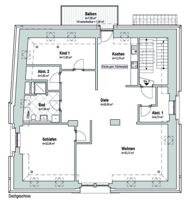 Erstbezug nach Sanierung und Einbauküche: Exklusive 3-Zimmer-DG-Wohnung mit geh. Innenausstattung