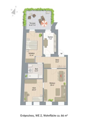 Terrassenwohnung in Dölitz