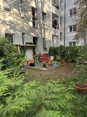 Sonnige, WG geeignete 3-Raum-Wohnung mit Terrasse und Gartennutzung Im ruhigen Gartenhaus