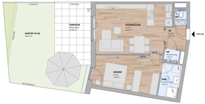 Anlegerhit: 2-Zimmer-Wohnung mit Garten - Top 4.05