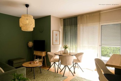 Komfortabel und modern: 1-Zimmer-Wohnung mit eigenem Garten