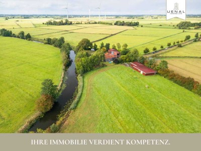 Jever: Einzigartiges Landgut in Alleinlage – mit Wiesen, Weiden und Bootsstegen am Tettenser Tief!