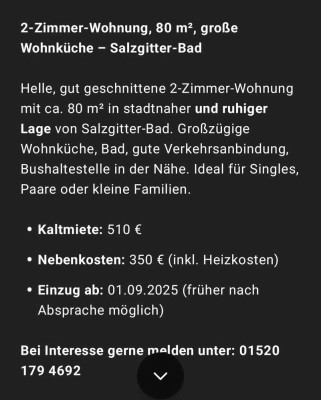 Schöne 2-Zimmer-Wohnung in Salzgitter- Bad