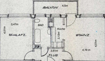 Schöne zwei Zimmer Wohnung mit Balkon in Witten-Annen