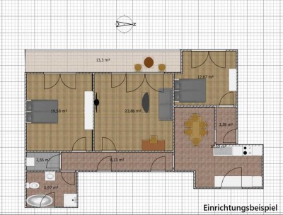 3-Zimmer Wohnung mit Balkon und Garage in Furth im Wald
