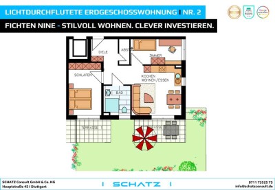 Lichtdurchflutete Erdgeschosswohnung mit großen Garten I Nr. 2