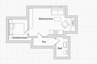 Frisch sanierte 2-Zimmer-Wohnung mit Einbauküche – 45 m² in Bad Nauheim-Steinfurth