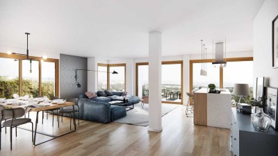 Modernes Architektenhaus, 5 Zimmer Terrassenwohnung mit Ausblick