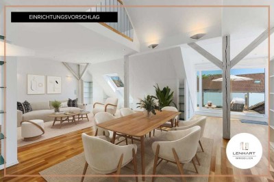 **Spektakuläre Maisonette-Wohnung*Dachterrasse*Zentral*Bahnhofsnähe*Über den Dächern von Augsburg***