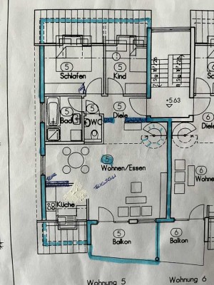 Geschmackvolle 3,5-Raum-Gallerie Wohnung mit Balkon und Einbauküche in Besigheim
