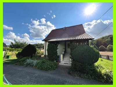 Einfamilienhaus mit sonnigem großen Garten, kleinen Gartenhaus, Garage und Werkstatt