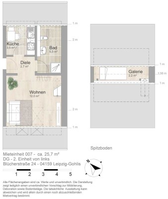 Stillvolle 1-Raum-Dachgeschosswohnung mit Galerie!