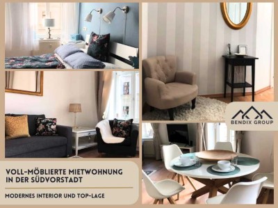 Voll möblierte, gemütliche Wohnung im klassischen Leipziger Altbaustil in der Süd-Vorstadt