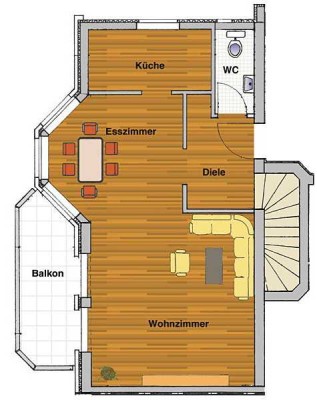 Ansprechende und gepflegte 3-Raum-Maisonette-Wohnung mit Balkon in Monheim am Rhein